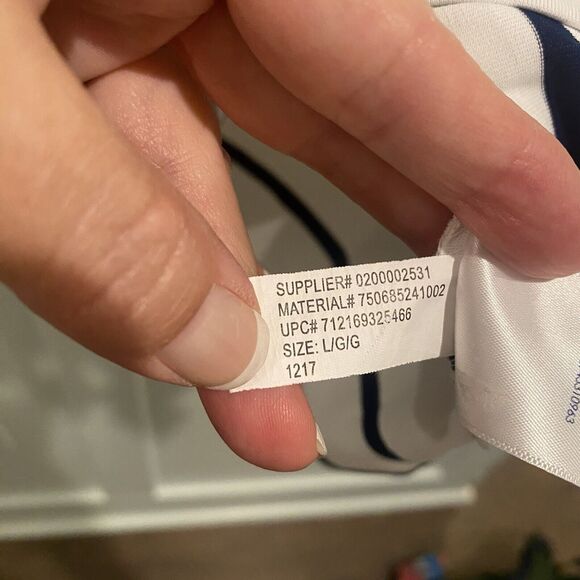 CHAPS Polo Mens Large White Striped Shirt Performance Golf Classic Preppy - Picture 10 of 11